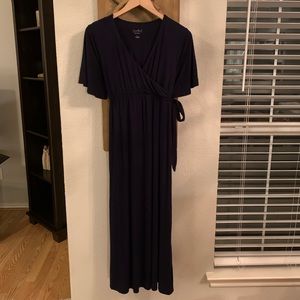 Navy Maternity Maxi Dress